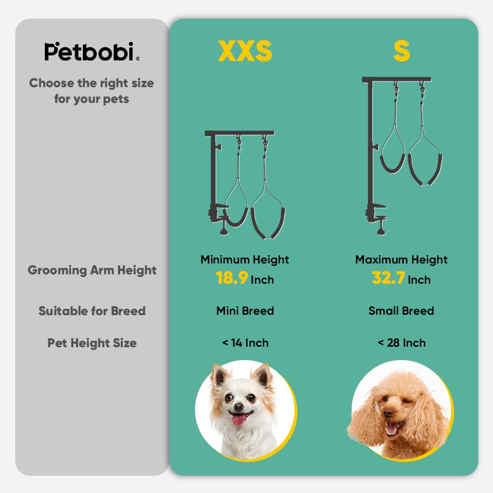 Petbobi height-adjusted arm demonstrates 18 to 32 inch reach