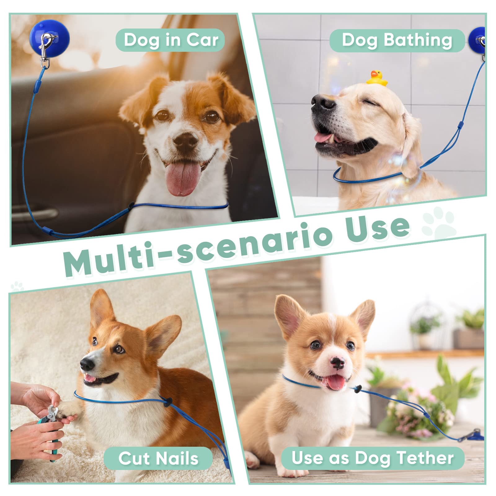 Petbobi dog scrubber soft brush adds gentle grooming during bath time.