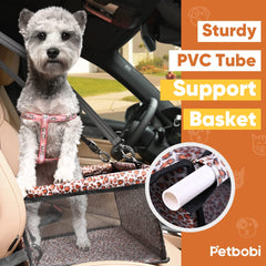 Petbobi dog seat side view emphasizing sturdy PVC frame and stability