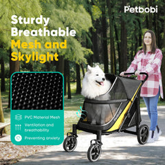 Petbobi dog stroller all-terrain wheels deliver smooth rides on various surfaces