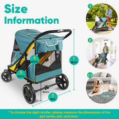 Petbobi dog stroller dual-entry design aids senior pets entering from front or rear.