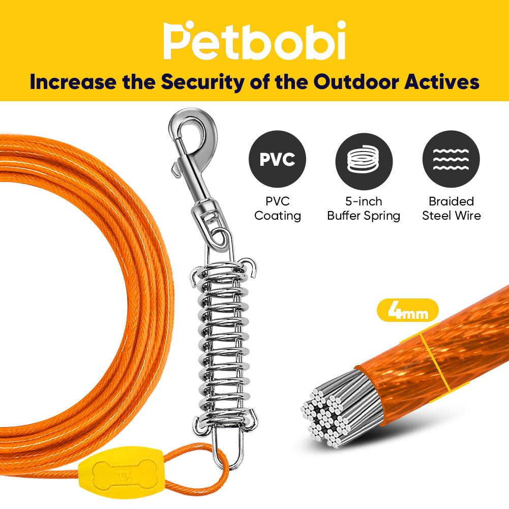 Petbobi 16-inch stake shows quick ground setup for secure yard anchoring