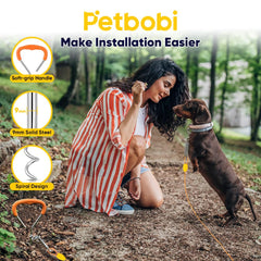 Petbobi 4mm cable with spring absorbs shock for gentler dog tethering