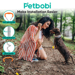 Petbobi tie-out spring 5inch absorbs shocks during outdoor play.