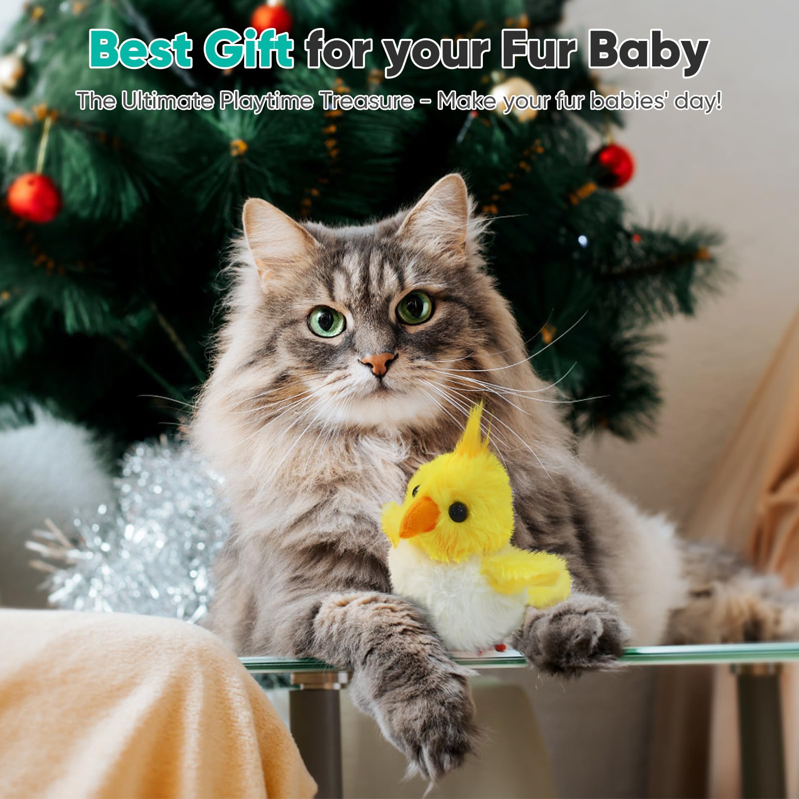 Petbobi Flapping Bird back-pull-ring—easy hanging from cat trees to boost climbing and jumping.