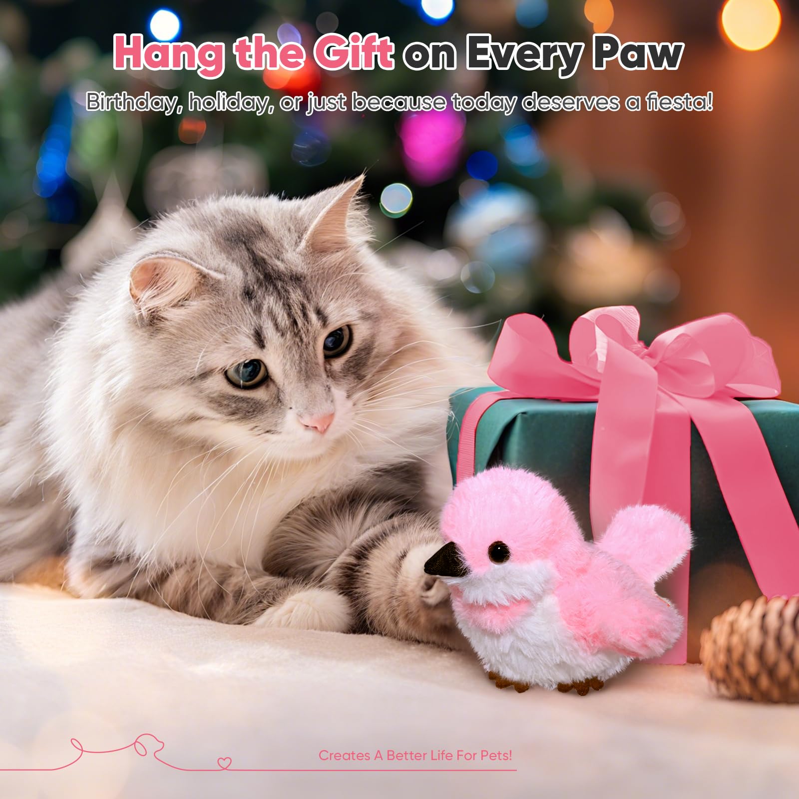 Petbobi Flappy Bird Cat Toy kitten-friendly design suits all breeds and ages.