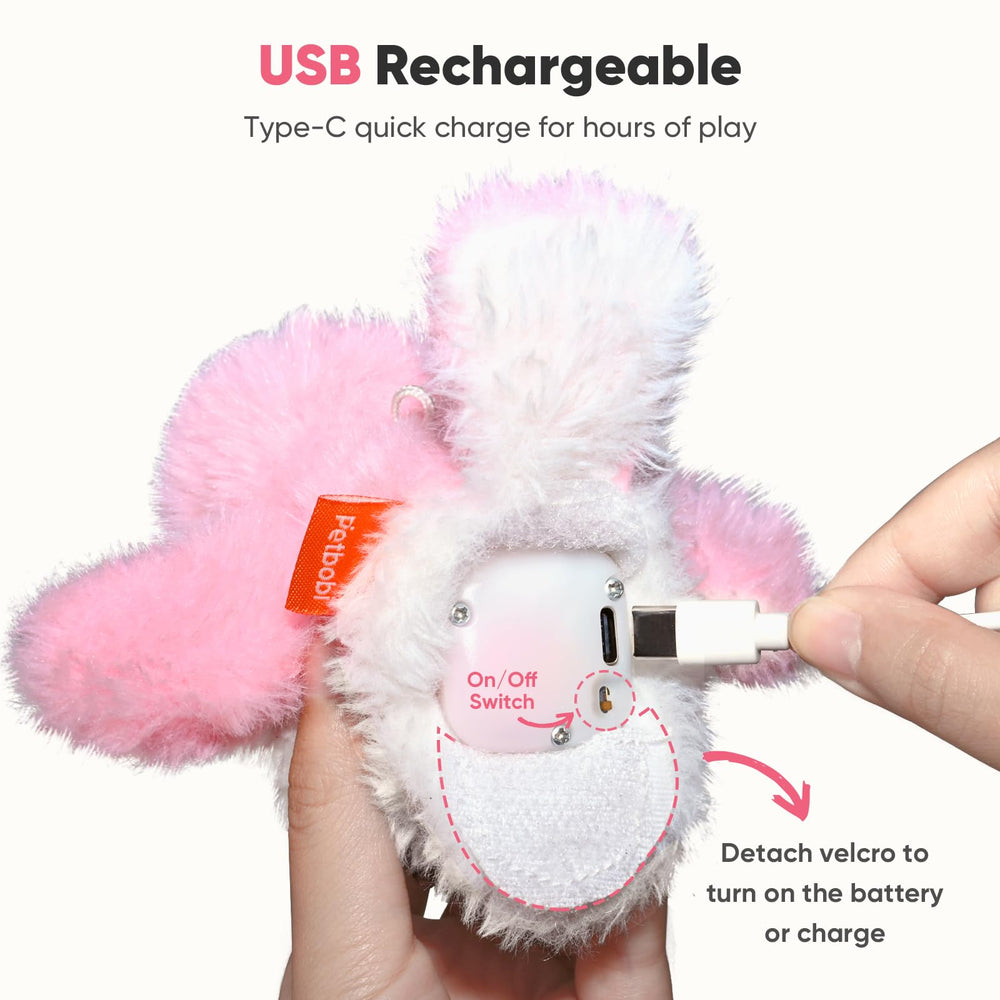 Petbobi Flappy Bird Cat Toy catnip pouch adds irresistible scent during play.