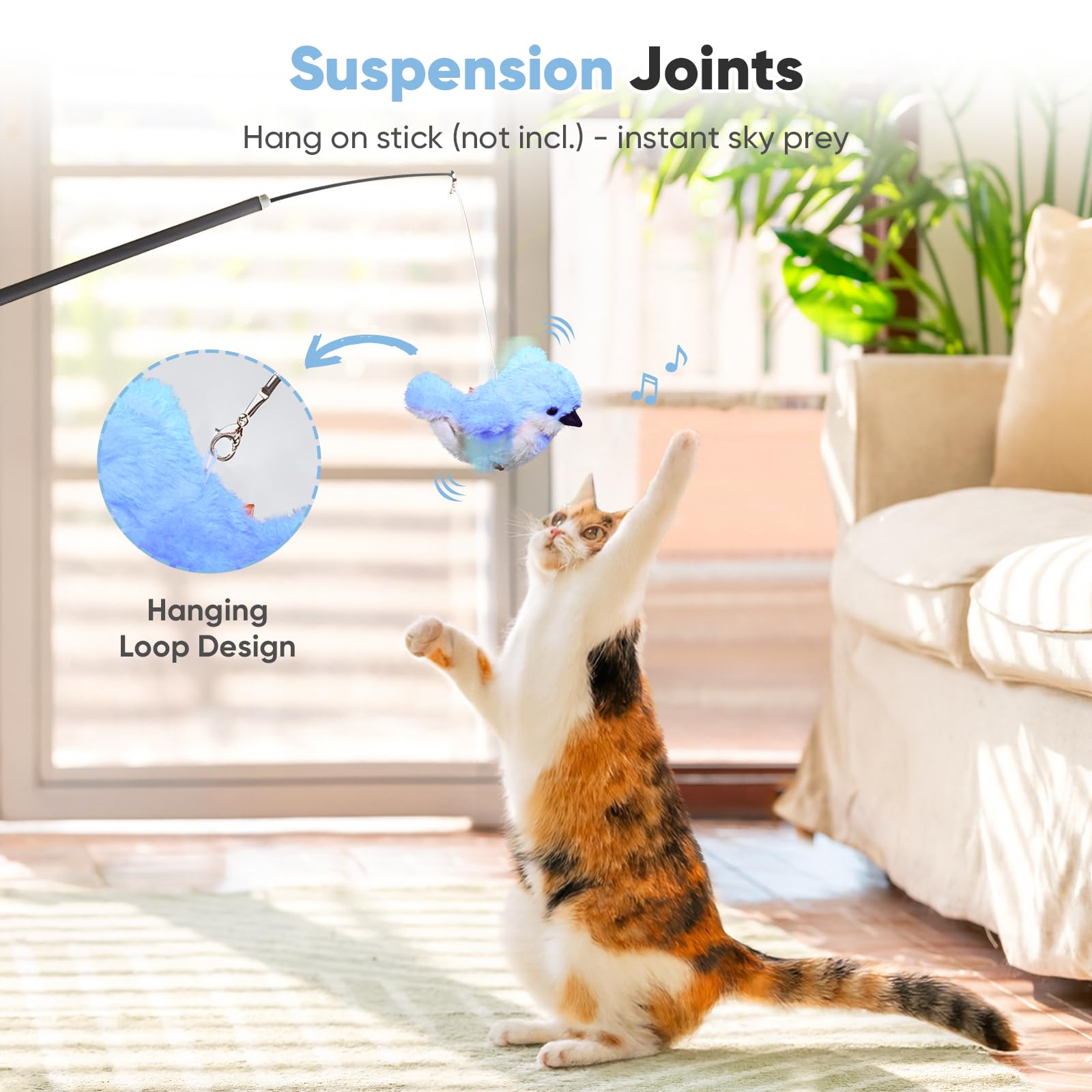 Petbobi Flappy Bird Toy soft plush design safe on paws