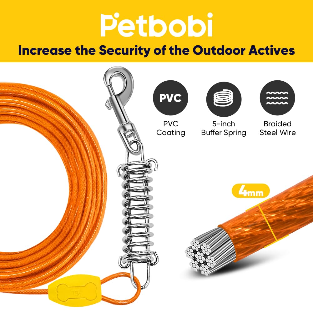 Petbobi ground stake 16-inch keeps the leash secure in yard, garden and park.