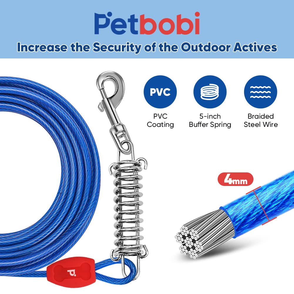 Petbobi 16-inch ground stake with spiral design anchors securely for stable setup.