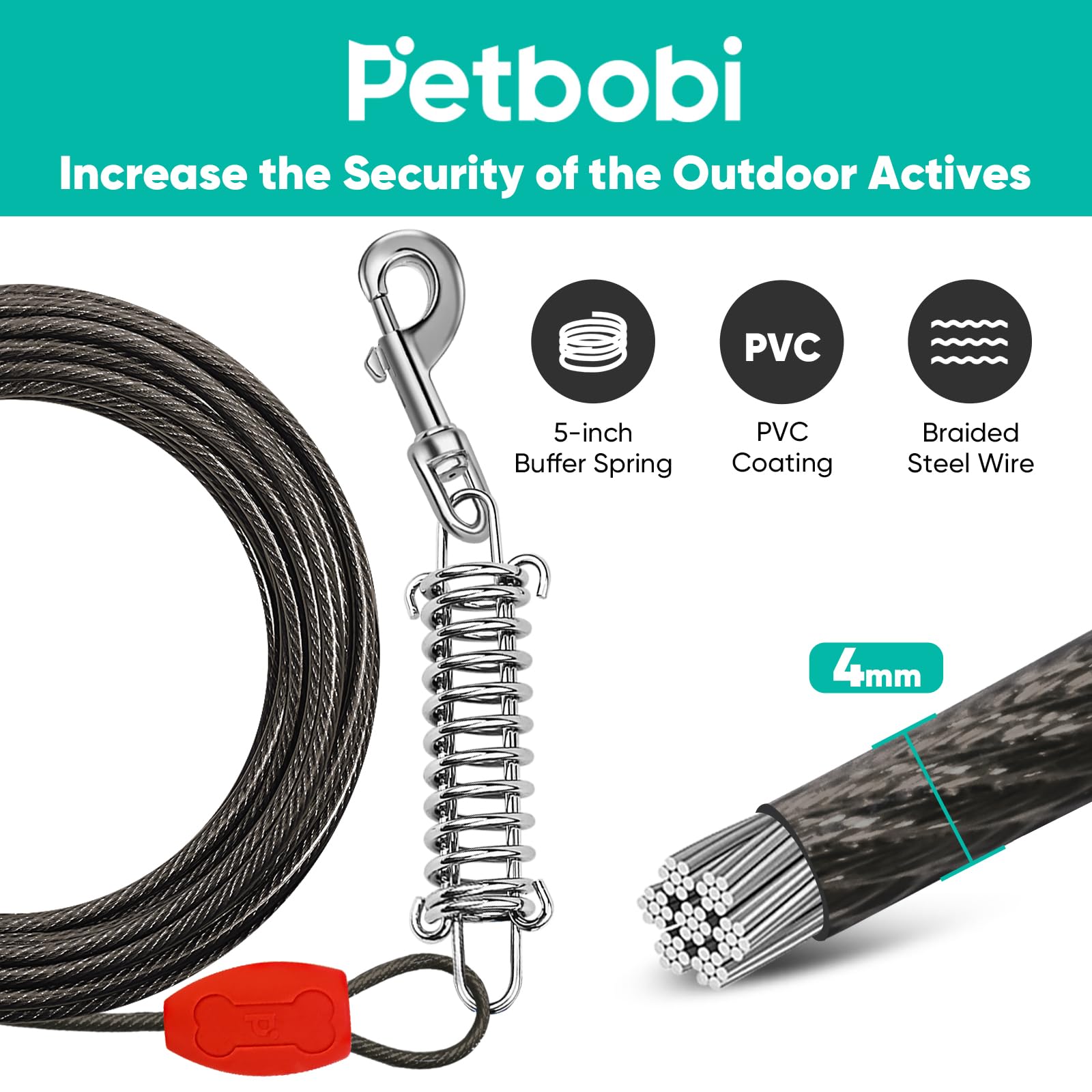 Petbobi ground stake 16in anchors securely in soil for stable boundary outdoors