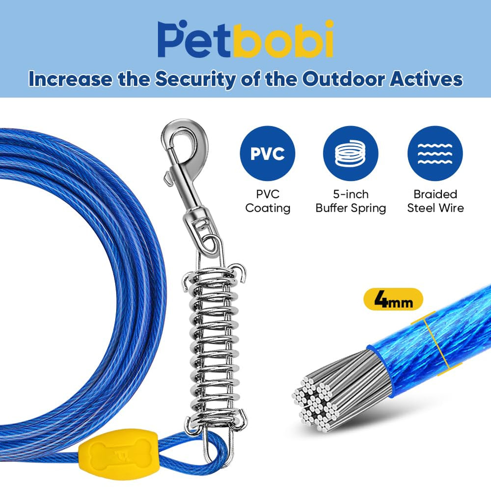 Petbobi ground stake 16-inch anchored setup for stable yard or campsite use.