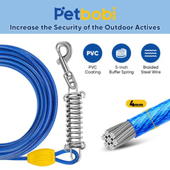 Petbobi ground stake 16inch provides stable ground anchoring.