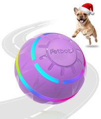 Petbobi interactive dog toy rolling ball in purple for indoor play.