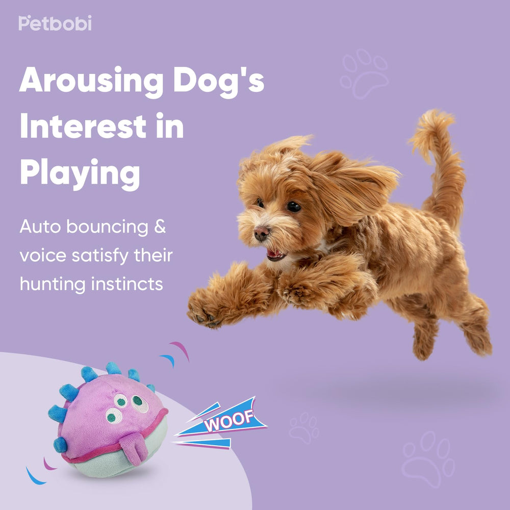 Petbobi Jolly Jelly Bobby plush dog mimicking bark promotes bonding.