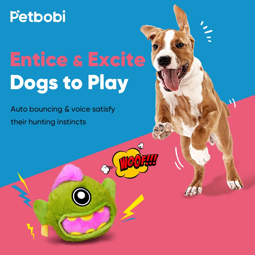 Petbobi Monster Active Ball plush-cover close-up demonstrates washable plush for easy care