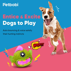 Petbobi Monster Active Ball plush-cover close-up demonstrates washable plush for easy care