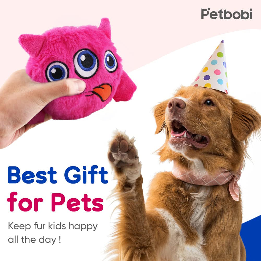 Petbobi Monster Active Ball plush cover being washed for easy cleaning.