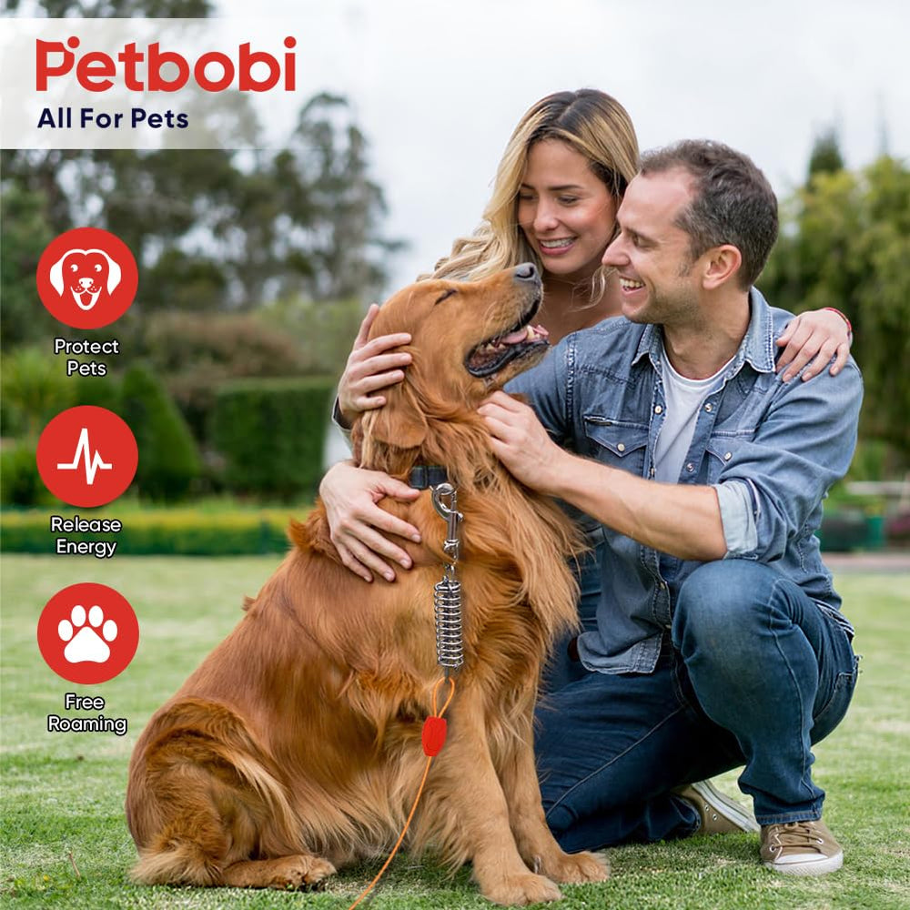 Petbobi packaging includes leash, stake, and box for easy setup