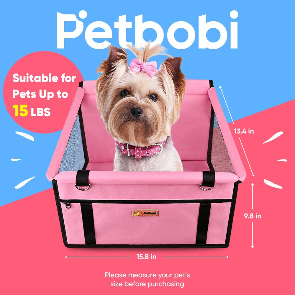 Petbobi booster seat side stability with PVC tubes keeps small dogs calm on road trips