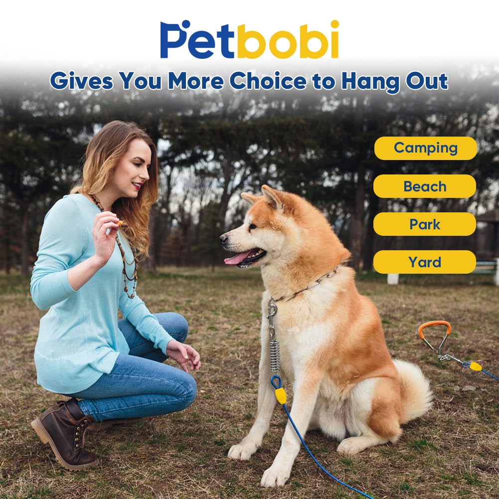 Petbobi PVC-coated cable is weatherproof and chew-resistant.