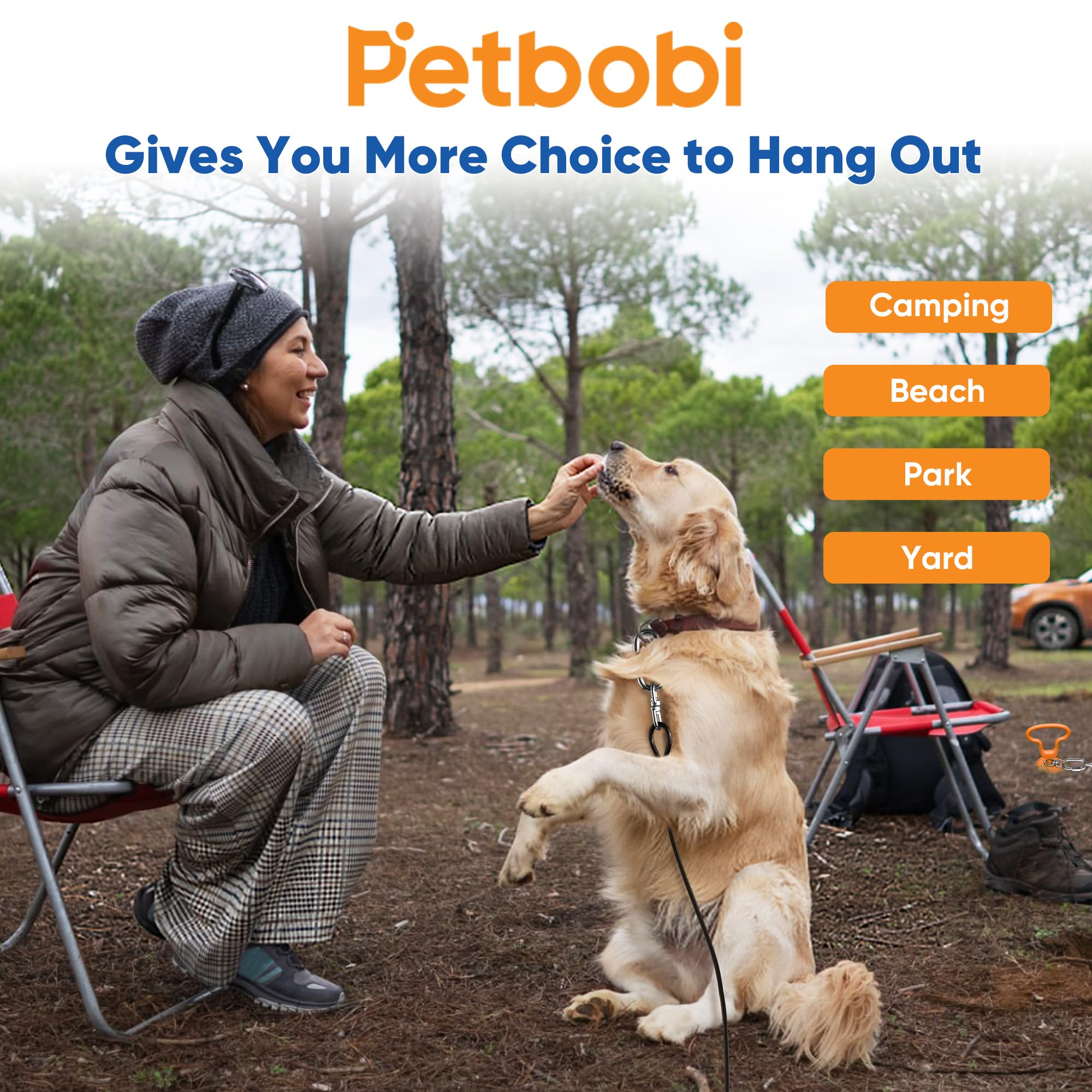 Petbobi PVC-coated cable withstands harsh outdoor conditions.