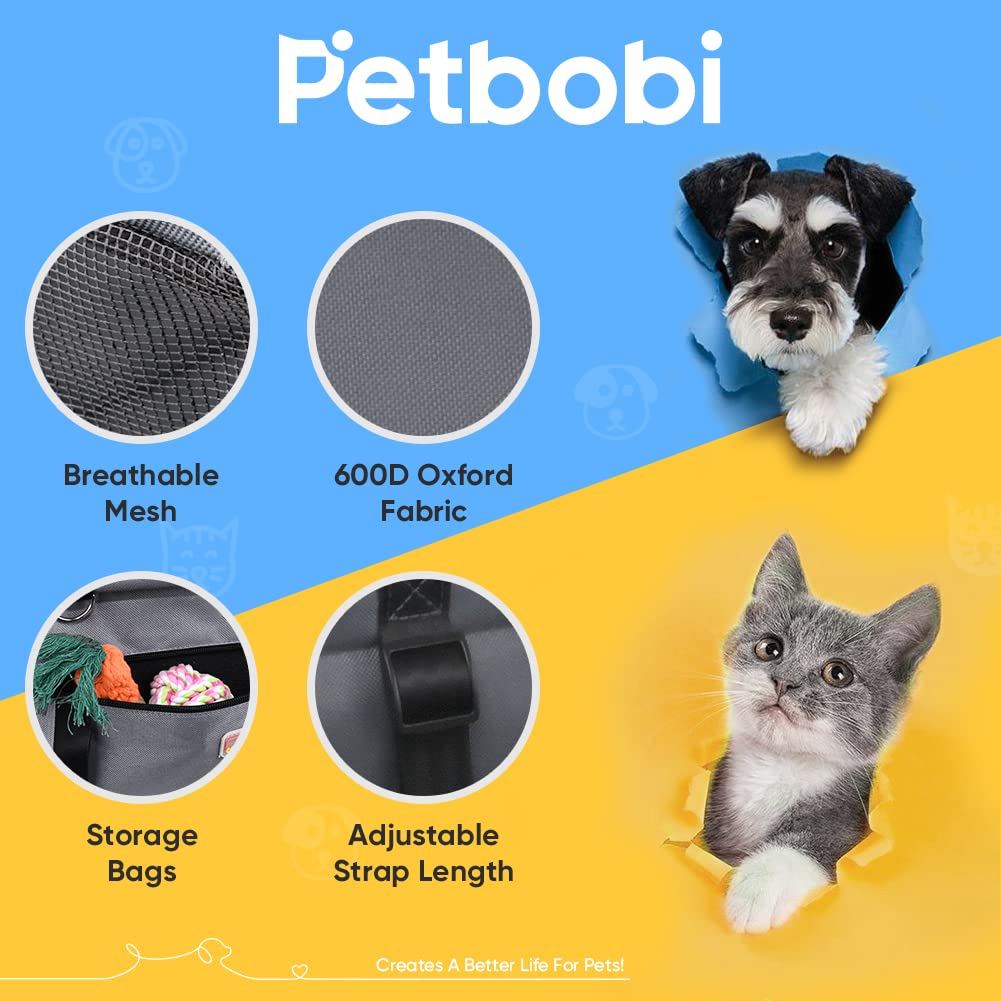 Petbobi small-dog booster fits dogs up to 15 lbs for cozy rides.