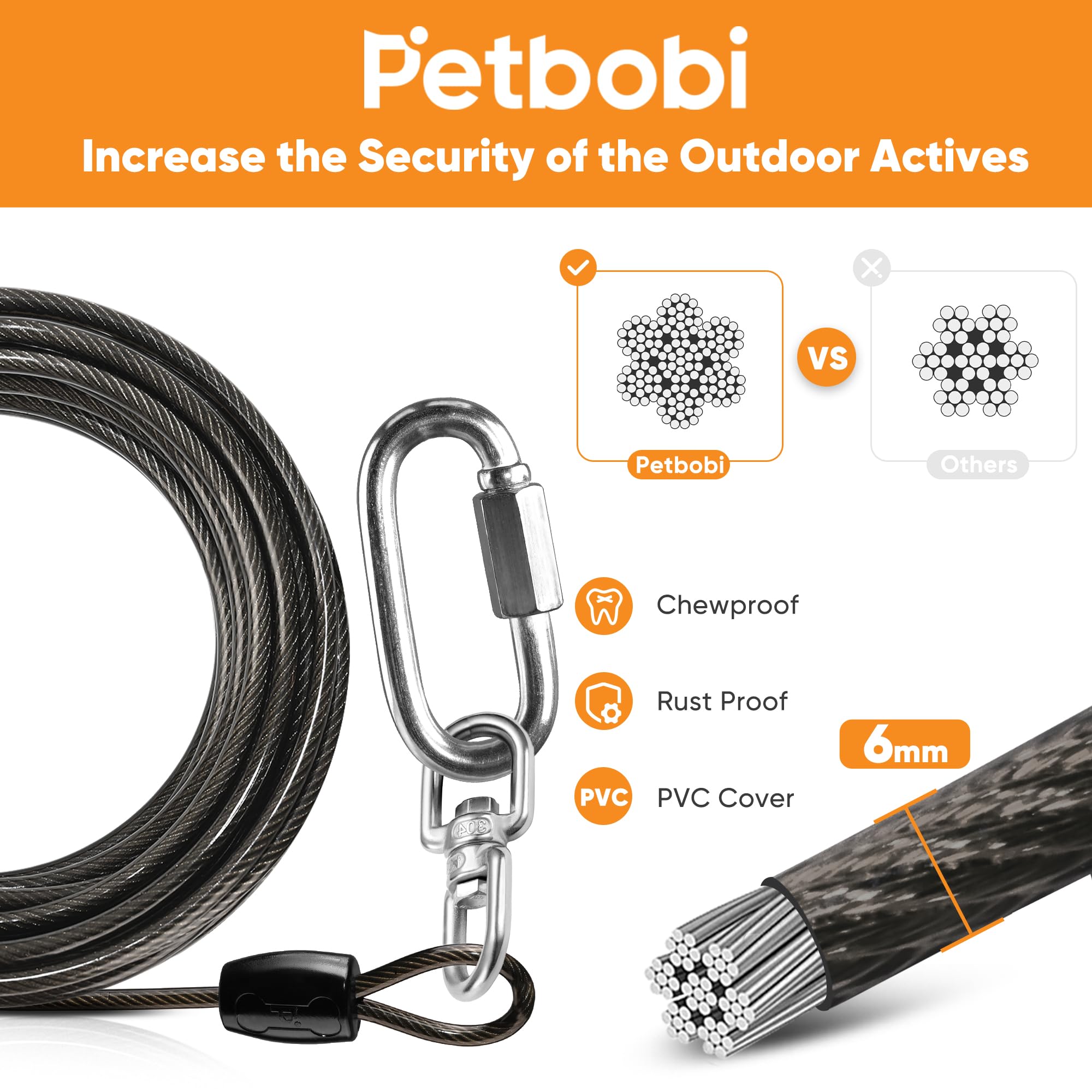 Petbobi spiral ground stake anchors securely with quick setup for outdoors.