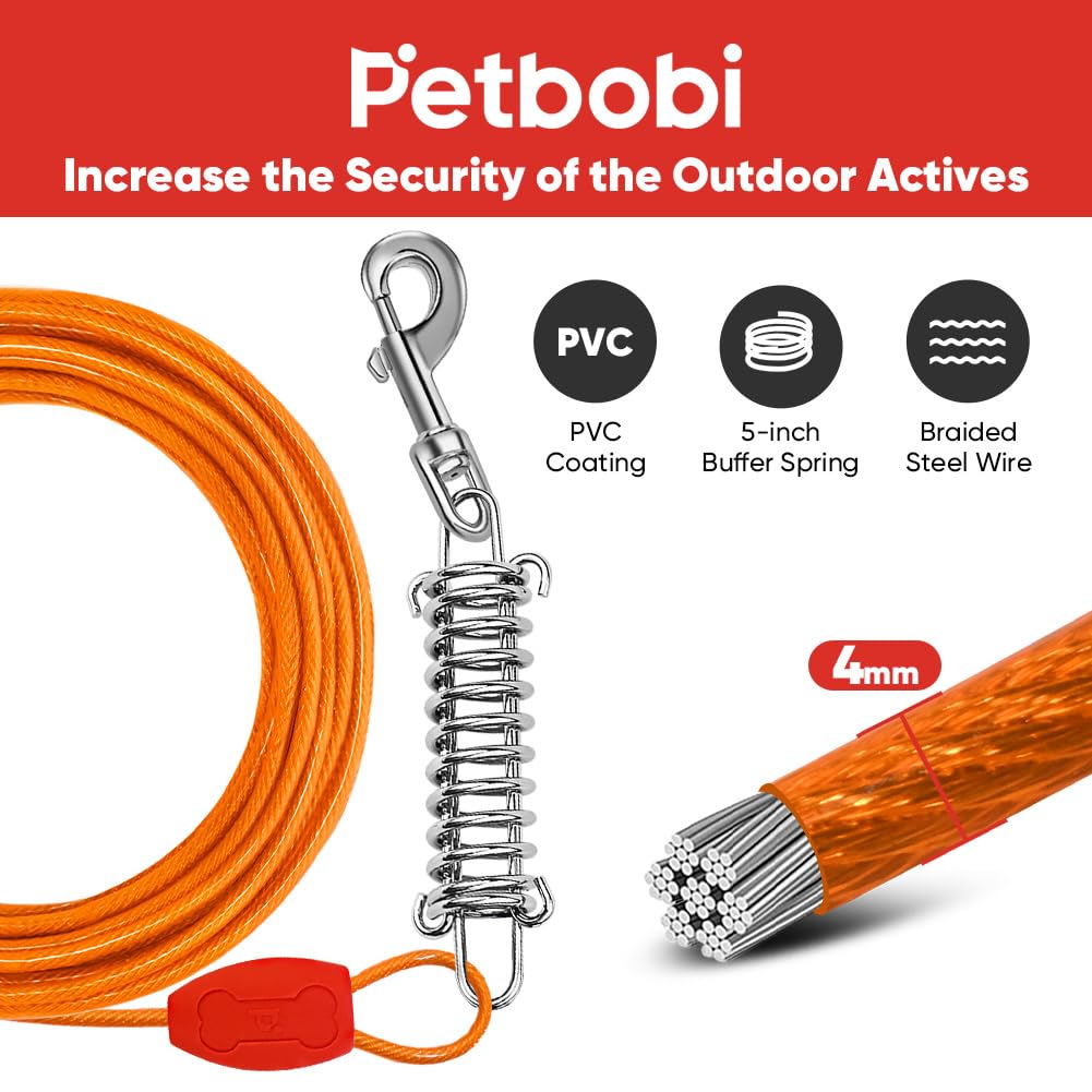 Petbobi 16in ground stake demonstrates secure anchoring in soil.