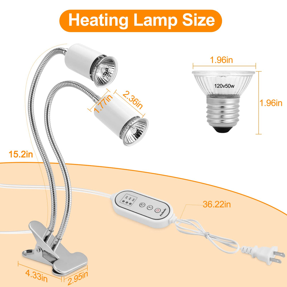 Petboda reptile heat lamp secure clamp setup protects tanks while offering stable heat