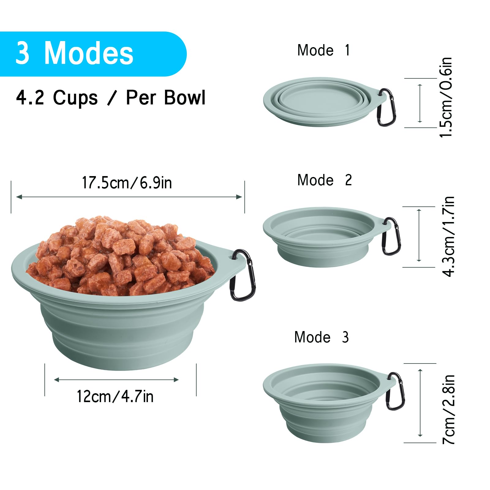 PetBonus BPA-free silicone bowl ideal for travel and easy cleaning.
