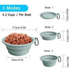 PetBonus BPA-free silicone bowl ideal for travel and easy cleaning.