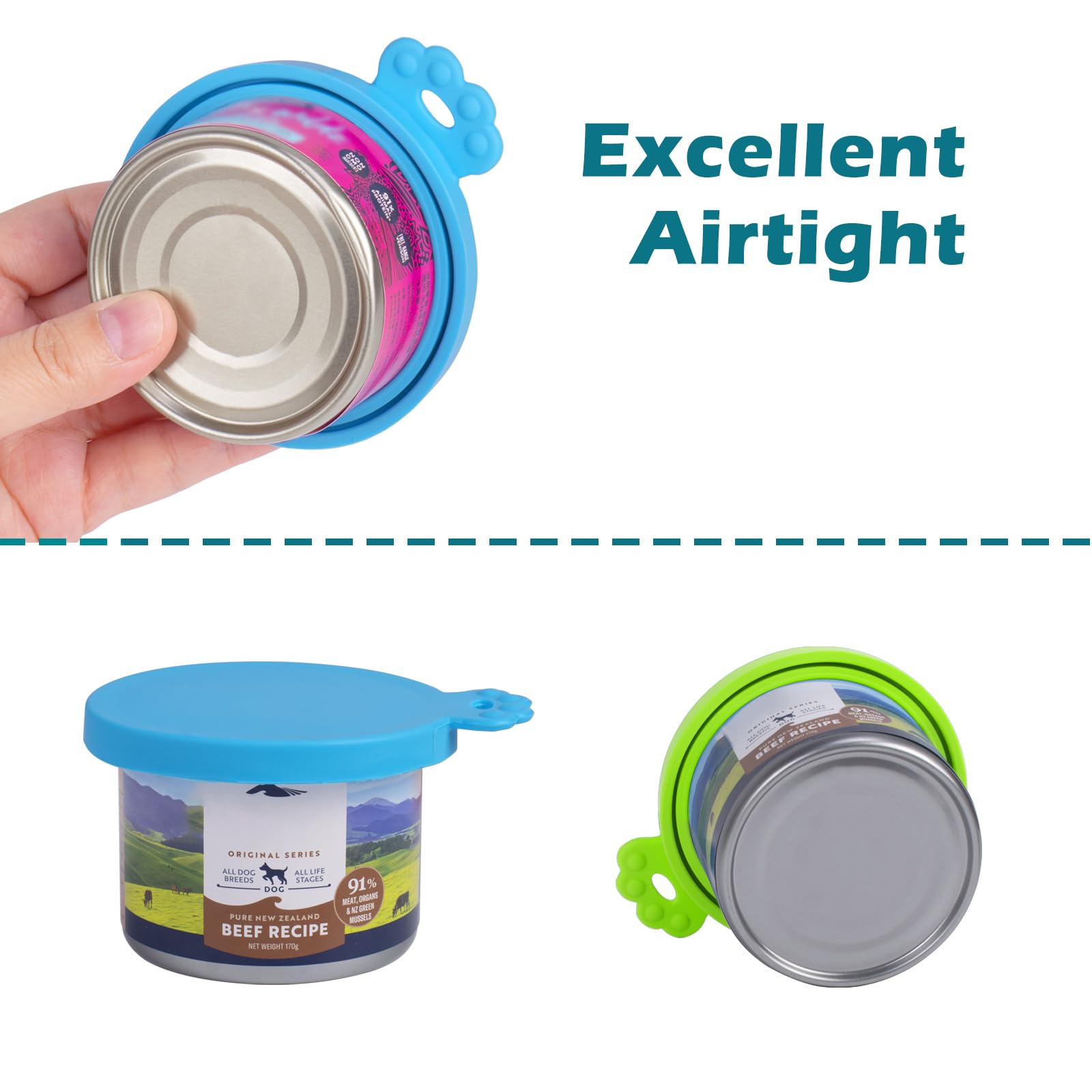 PetBonus lid fit closeup showing 3 inch diameter and versatile can sizes.