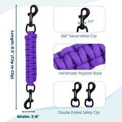PetBonus double-ended clasp 360-rotation enables flexible harness connections.