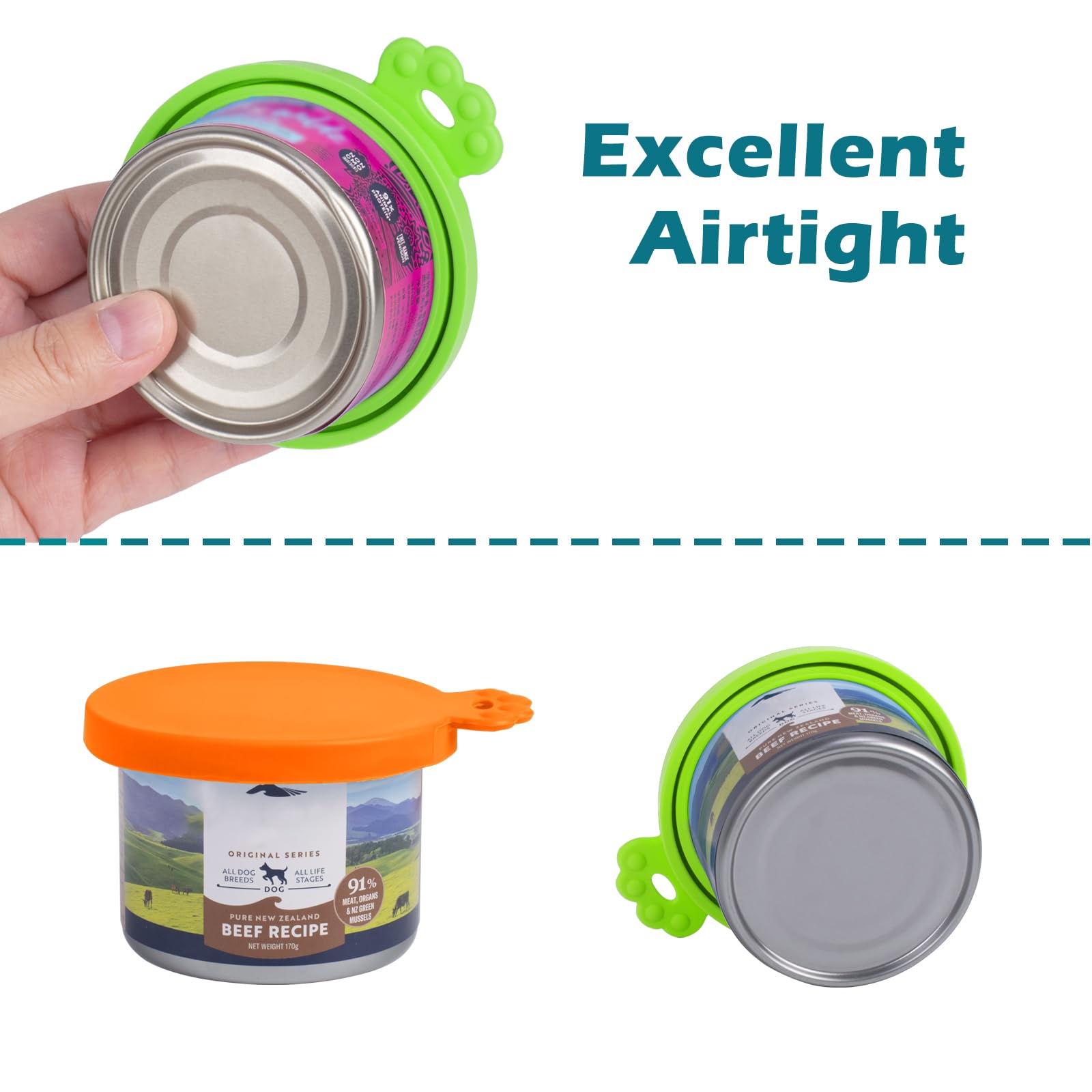PetBonus lid on dog cat food can shows airtight seal for freshness