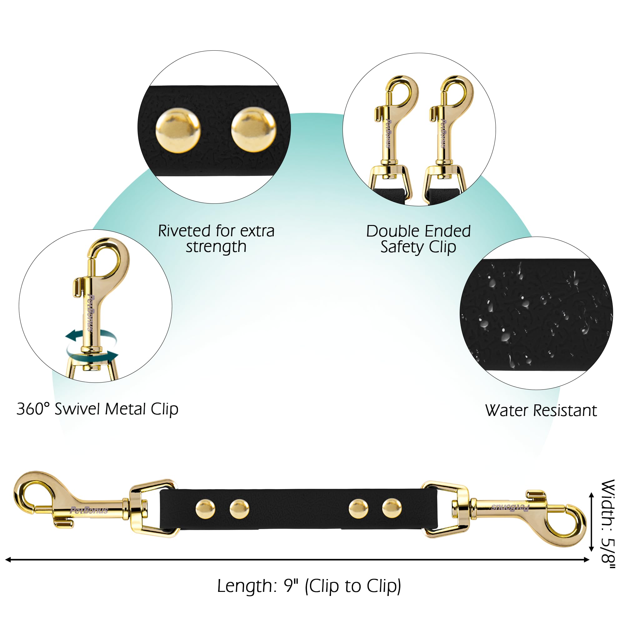 PetBonus waterproof backup strap on harness demonstrates odor-proof performance in rain.