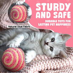 PetBox Cutie's 1.7in sisal ball provides safe, durable enrichment for curious kittens.