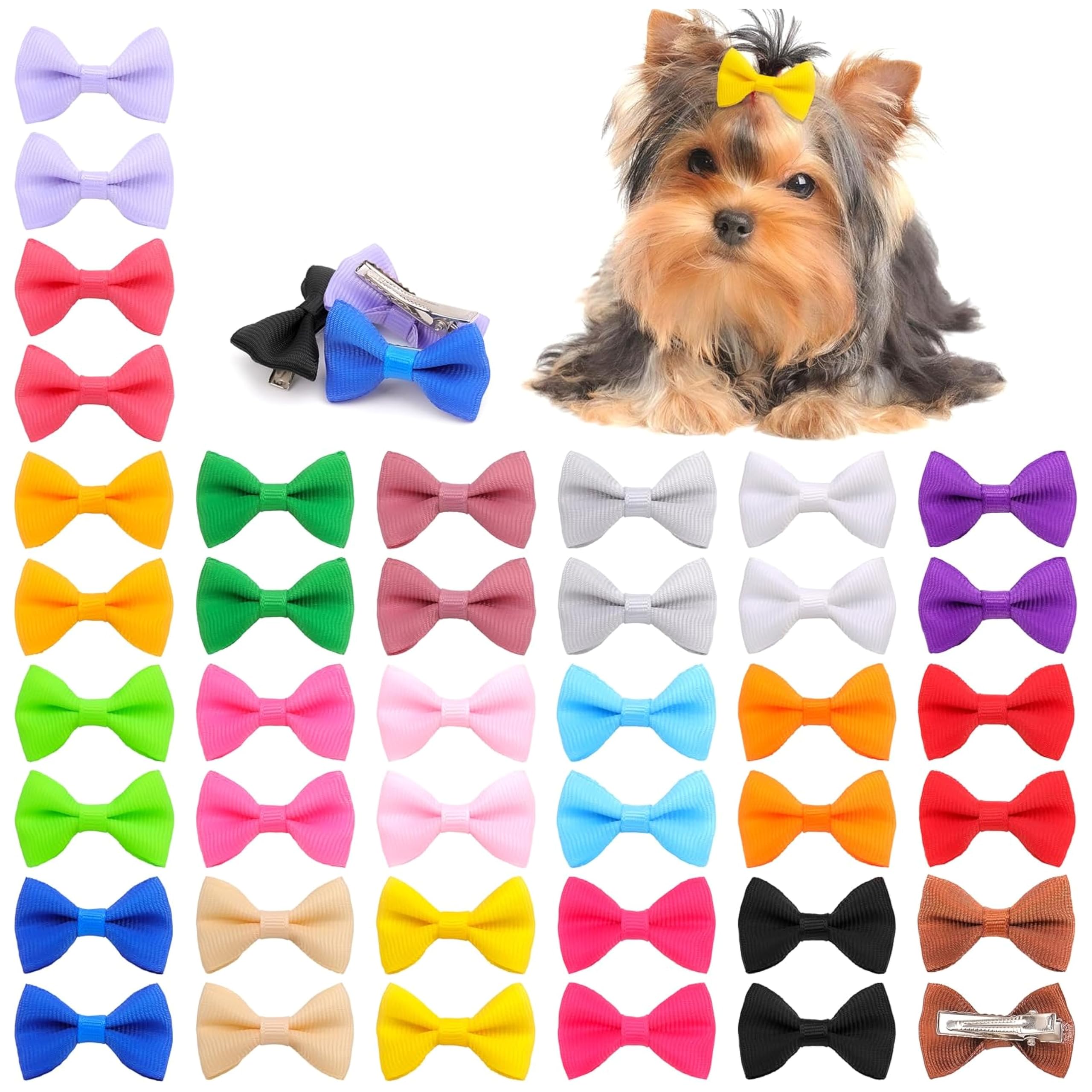 Petbuy 40pcs Christmas dog bows variety pack for festive dress-up