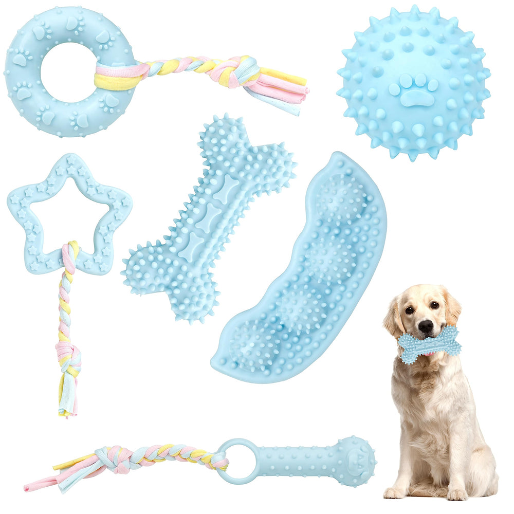 Petbuy 6-pack puppy chew toys ball for interactive play and potential dental cleaning