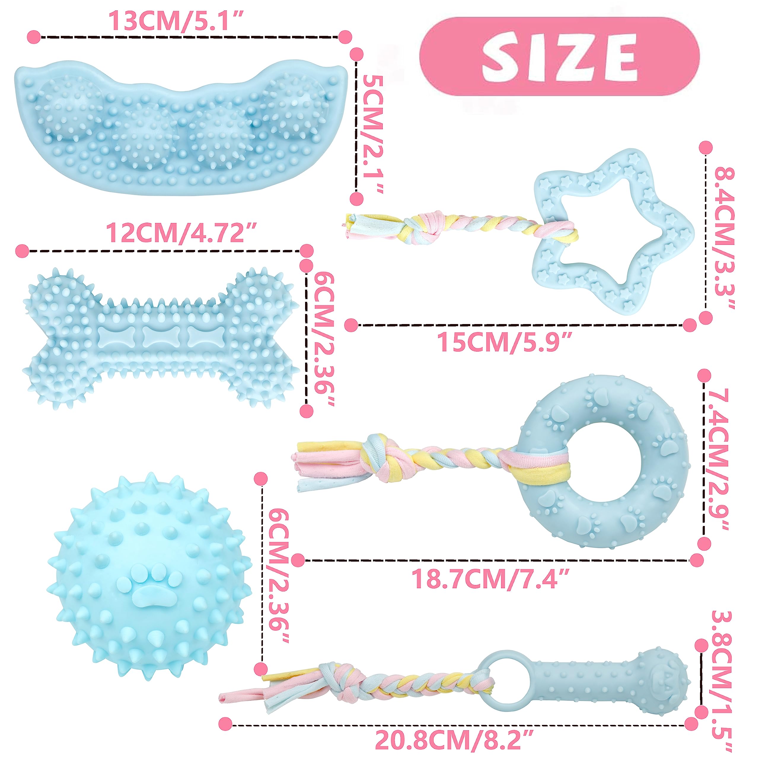 Petbuy 6-pack puppy chew toys bone for teething and durable chewing