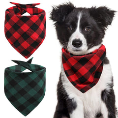 Petbuy dog bandana red grid large pack enhances Christmas photo moments