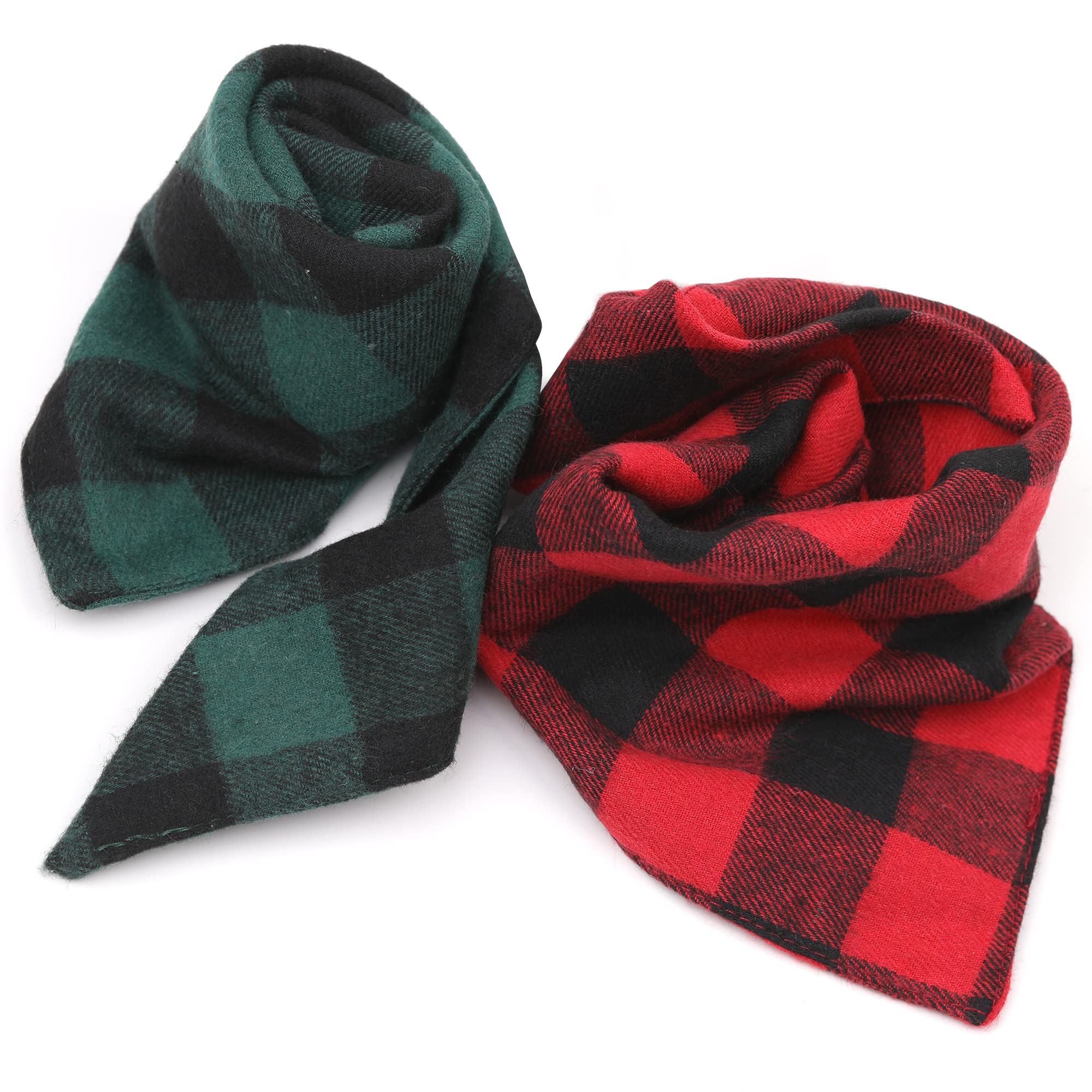 Petbuy dog bandana red grid neck close-up for festive styling