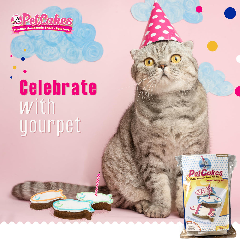 PetCakes cat birthday cake kit uses USA-sourced ingredients for trusted quality.