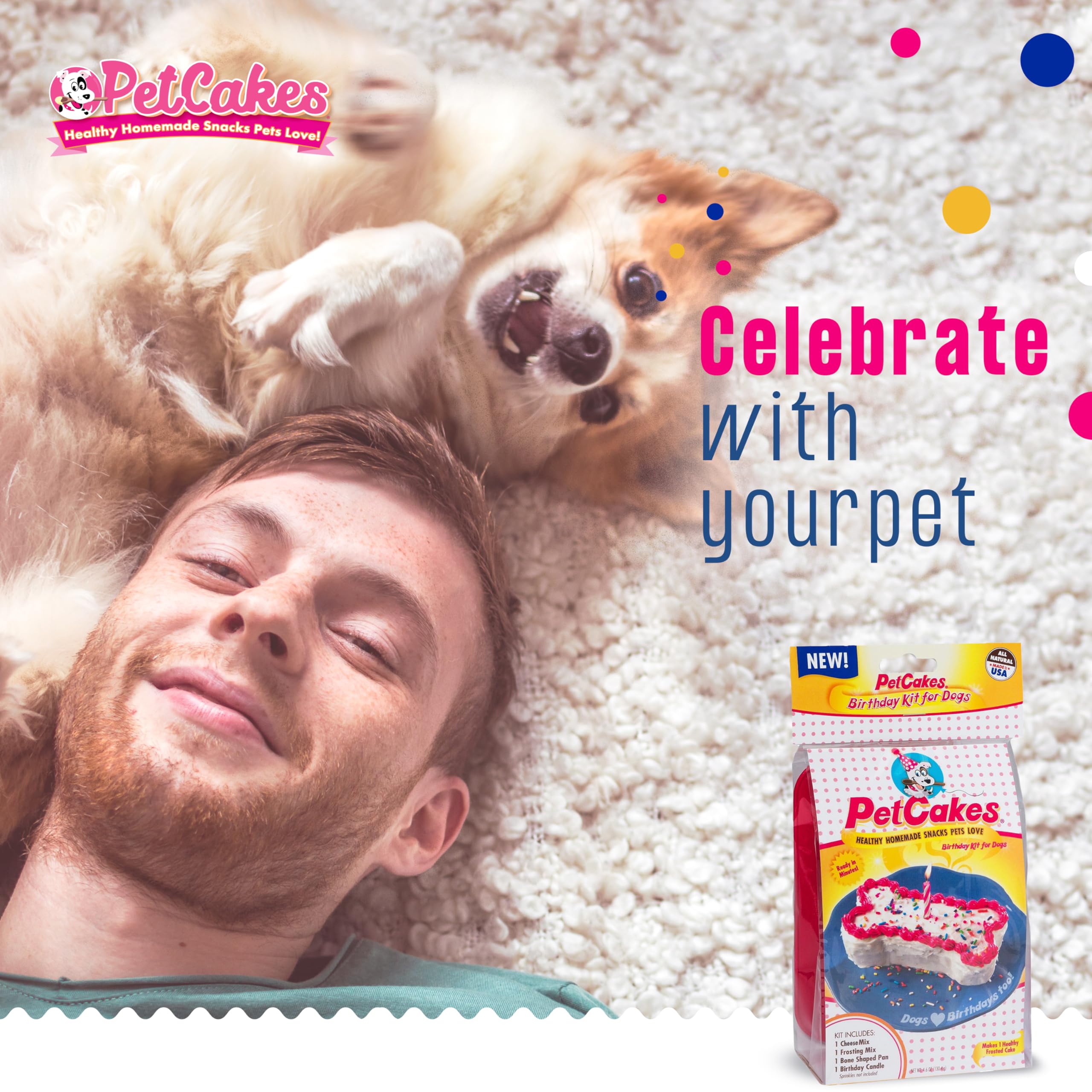 PetCakes made-in-USA ingredients image communicates quality and safe sourcing