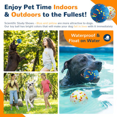 Petcare 2-pack dog balls blue-white pack for fetch