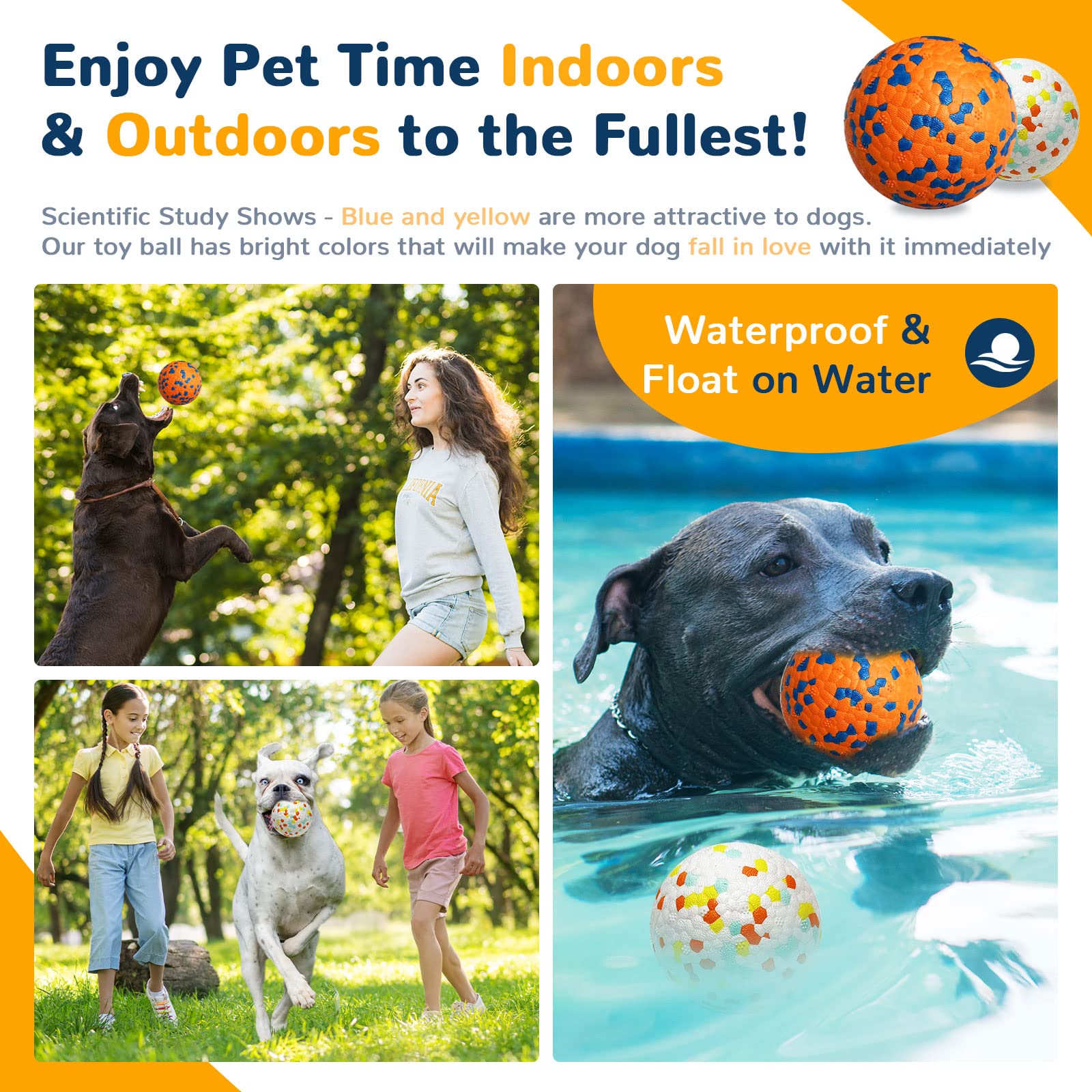 Petcare aggressive chewer dog ball stability and durability for strong chewers