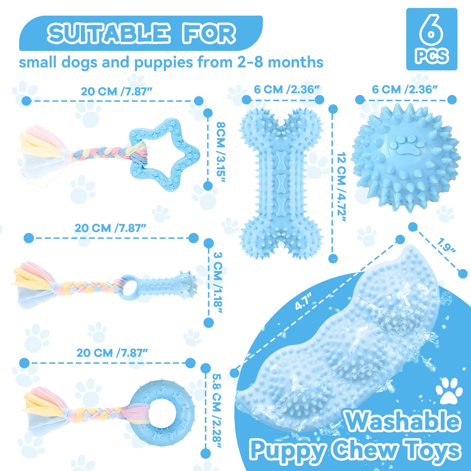 Petcare bone-and-ball blue set for indoor and outdoor play.