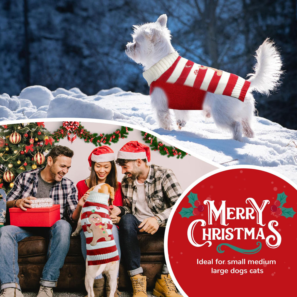 Petcare Christmas dog sweater snowflakes—winter warmth and cute winter charm.