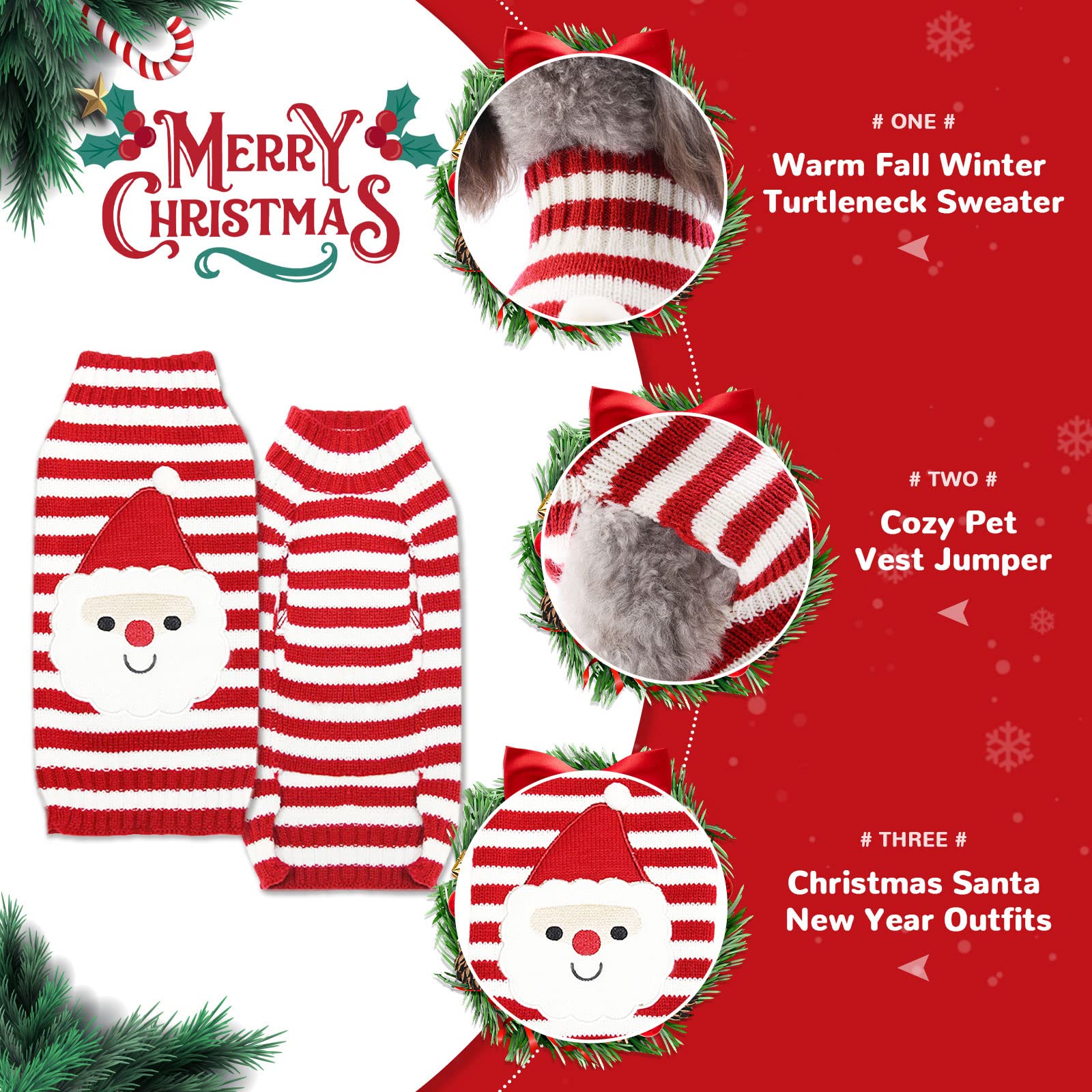 PETCARE dog sweater stretchy neck opening allows easy on and off