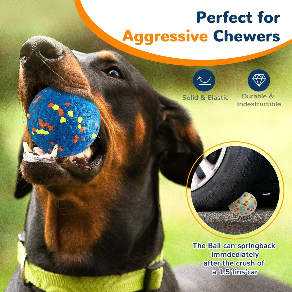 Petcare durable ball for aggressive chewers with strong rebound